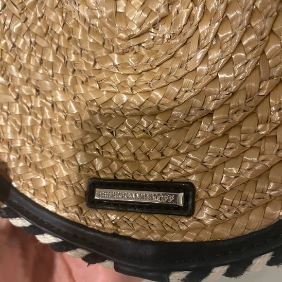 Rebecca Minkoff Straw Circle Crossbody Bag, Blue Multi - Picture 12 of 13